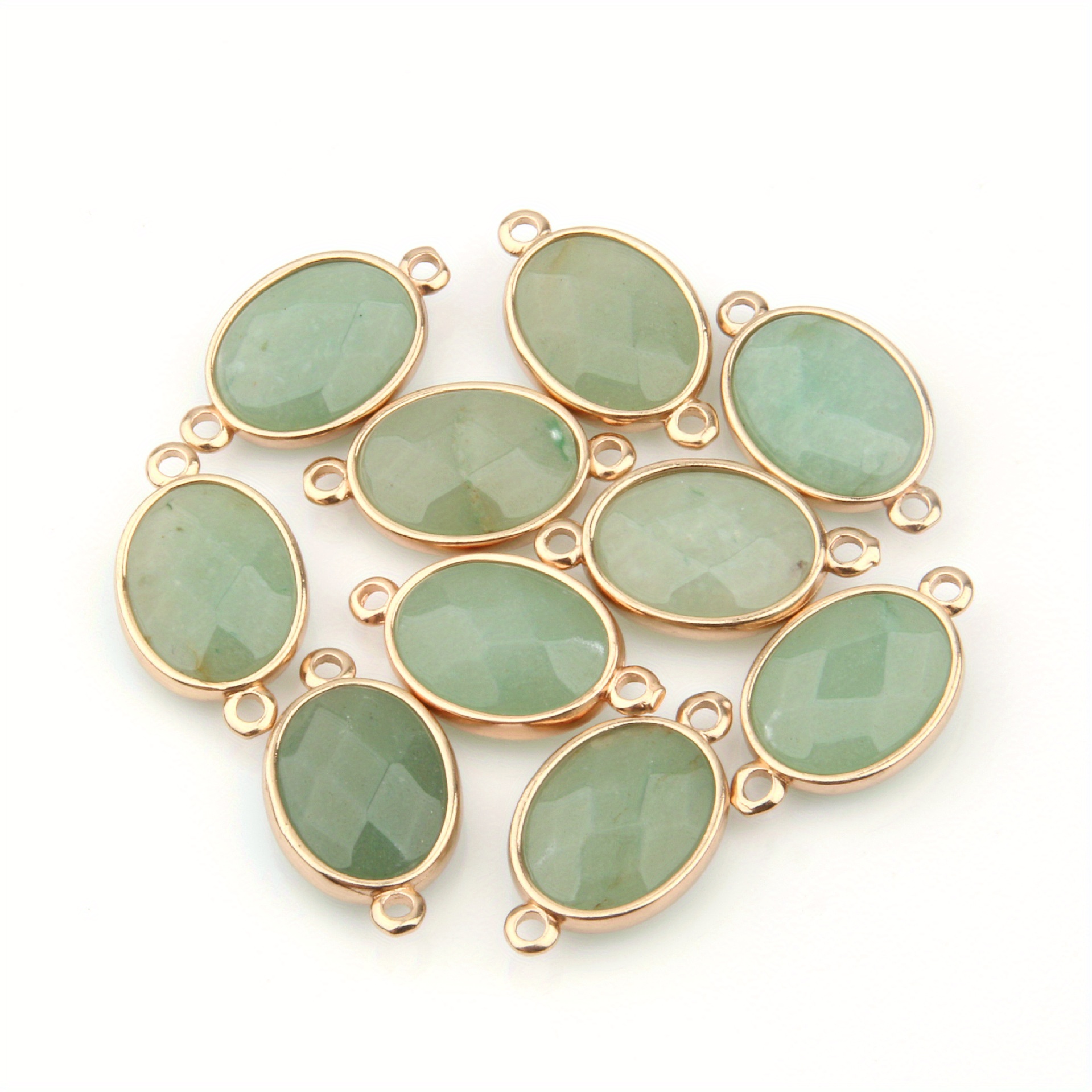 Natural Stone Oval Edge Faceted Pendant Set